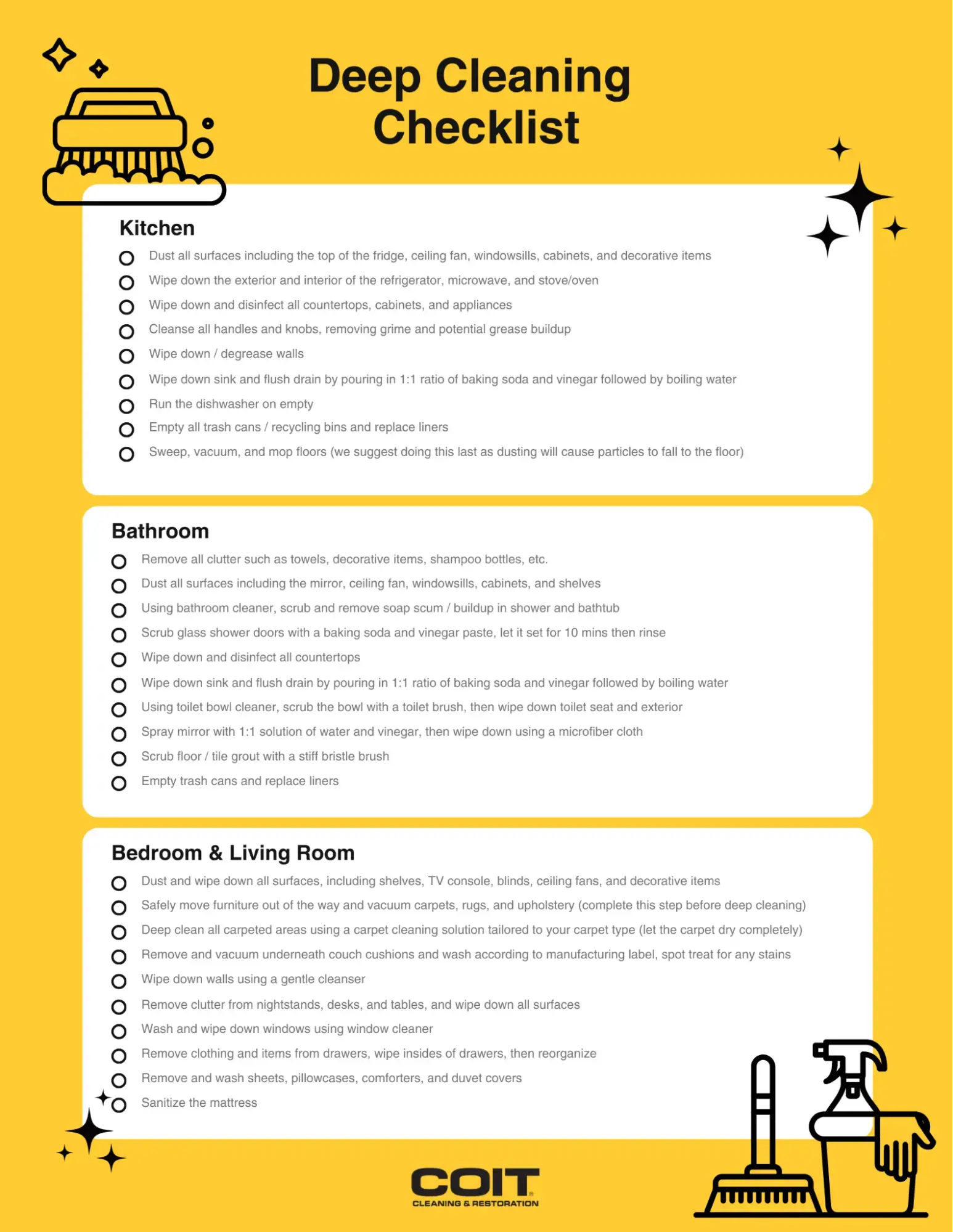 Deep Cleaning Checklist Infographic